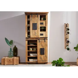 Massivmoebel24 Schrank Mango 80x45x175 natur lackiert Railway 117