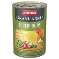 Animonda GranCarno Adult Superfoods Huhn + Spinat, Himbeeren, Kürbiskerne 6 x 400 g