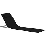 vidaXL Klappbare Strandmatte 2 Stk. Stahl und Stoff Schwarz
