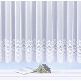 WECKBRODT Gardine »Homburg«, (1 St.), Jacquard, strukturiert, halbtransparent, Bordüre, Kante, Sockel, Store, 95066433-13 weiß