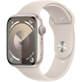 Apple Watch Series 9 GPS 45 mm Aluminiumgehäuse polarstern, Sportarmband polarstern S/M