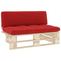 vidaXL Outdoor-Mittelsofa Paletten Holz rot