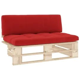 vidaXL Outdoor-Mittelsofa Paletten Holz rot