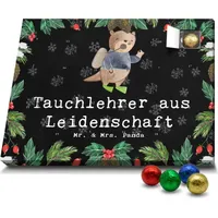 Mr. & Mrs. Panda Schoko Adventskalender Tauchlehrer Leidenschaft - Schwarz - Geschenk, Beruf, Arbeitskollege, Schokoladen Adventskalender, Danke - Schwarz