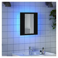 VidaXL LED Badezimmerspiegelschrank Eiche Schwarz 40x12x45 cm Holzwerkstoff