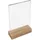 HMF 46942 Acryl Tischaufsteller mit Holzfuß DIN A5 Hochformat, Glasklar