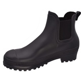 Fischer Markenschuh Damen, Frauen, Modische Gummistiefel, Gummistiefel,wasserabweisend,Regenstiefel,Chelsea Boots,halbhoch,schwarz,38 EU / 5.5 UK