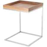 Beistelltisch Pizzo U-Form Tablett Nussbaum / Gestell Edelstahl