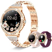 Iaret Smartwatch für Damen, Bluetooth-Anrufe, 1,32 Zoll (1,32 Zoll), HD, Smartwatch, Physiologie, weiblich, SpO2, Schlaf-Herzfrequenzmesser, Schrittzähler, 20 Modi, Sport-Benachrichtigungen,