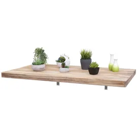 Mendler Wandtisch HWC-H48, Wandklapptisch Wandregal Tisch, klappbar Massiv-Holz ~ 120x60cm naturfarben