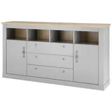 furn.design Sideboard 198 x 104 cm Grau / Eiche