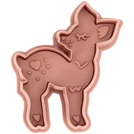 Städter Präge-Ausstecher mit Auswerfer, Reh 7,5 cm, braun,