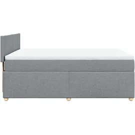 vidaXL Boxspringbett mit Matratze Hellgrau 140x200 cm Stoff