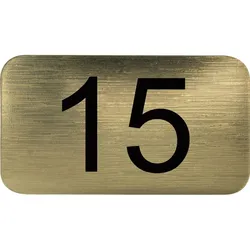 Nummernschild selbstklebend, 35 x 20 mm, Type 15, Kunststoff gold metallic