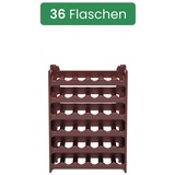 ARTECSIS Weinregal stapelbar Kunststoff für 36 Flaschen, stabiles Flaschenregal in Gastronomie-Qualität, modular erweiterbar, Braun