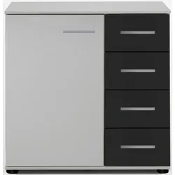 Kombikommode WIMEX "Cheep", weiß (weiß, graphit), B:81cm H:83cm T:41cm, Sideboards