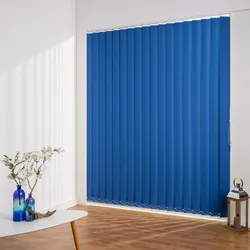 Lamellenvorhang LIEDECO "Lamellenvorhang Vertikalanlage Verdunkelung - 127 mm Lamelle" Gr. 12, blau (blau, weiß), B:200cm H:250cm, Jalousien, Kürzbare Vertikalanlage Verdunkelung