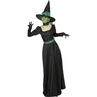 Smiffys, Damen Böse Hexe Kostüm, Kleid und Hut, Größe: L, 33134
