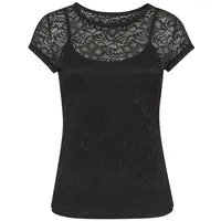 LASCANA Spitzenshirt Damen schwarz Gr.36/38