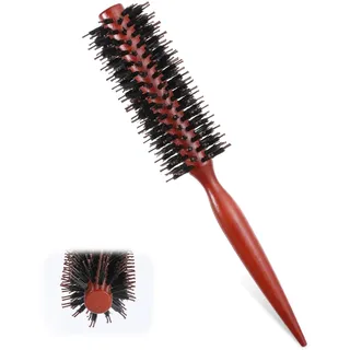 Giantree Mini Borsten Bart Bürste für Männer, 4,5cm Kleine Mini Rundbürste, Professionelle Haarbürste Rund Bart Bürste Stylingbürste Rundhaarbürste für Dünnes Haar Ponytail Bart Heben Locken