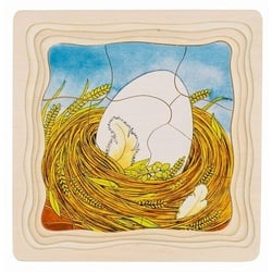 Goki 57521 - Schichtenpuzzle Das Huhn