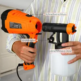 monzana elektrisches Farbsprühsystem 800ml/min Behälter 500 W 3 Sprühmuster Farbsprühpistole Spritzpistole