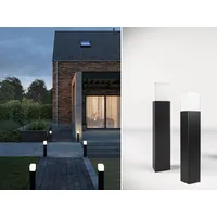 Smartwares - LED Pollerleuchten 2er set alu Schwarz Wegeleuchten,