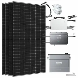 Offgridtec® Solar-Direct 1,92kWh 1920W HMS-2000-4T Solaranlage Full Black Hausnetz-Einspeisung - 10m HMS-Anschlusskabel - DTU-Lite-S