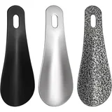 Ousuwo Mini-Schuhlöffel-Set, 10 cm, kurzer Edelstahl-Schuhlöffel, kompakter Reise-Schuhlöffel für Männer, Frauen, Senioren, einfacher Schuhhelfer für enge Schuhe, Camping, Unterwegs, 3er-Pack - 10 Centimeters