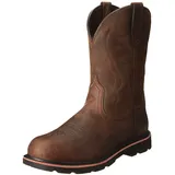 LLDG Herren stiefel Stickerei Cowboy Lässige Western Stiefeletten Hohe Halbhohe Gestickte Westernstiefel Reiterstiefel Vintage Langschaft Schlupfstiefel mit Absatz, Braun, 46 EU - 46 EU