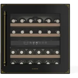 Klarstein Vinsider Victoria 36 Weinkühlschrank | 36 Flaschen | Touch | UV-Schutz | LED | leise | 3 Regale Schwarz