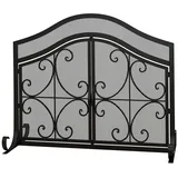 FELIXLEO Herdschutzgitter Kaminschutzgitter Stahl Schwarz mit Magnettür Funkenschutz Wohnzimmer (1 St)