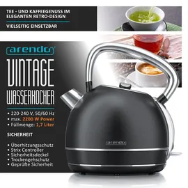 Arendo Frühstücks Set 1,7 l Matt Schwarz