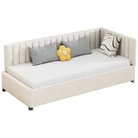 HAUSS SPLOE Schlafsofa Sofabett 90 x 200cm mit Lattenrost Hautfreundlicher Samtstoff Beige, ohne Matratze beige