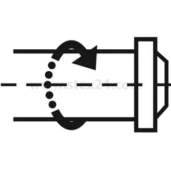 BSQX1146 Georg Schlegel Bezeichnungsschild Grafik-Symbol Drehbewegung Welle rechts weiß - 1 Stück