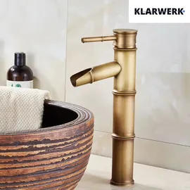klarwerk YURI Wasserfall Wasserhahn Messing Gold