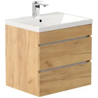 Posseik Badmöbel Fellini 60 SoftClose eiche gold mit drei grifflosen Schubladen