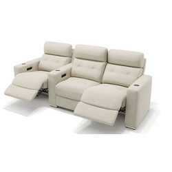 Stoff Kino 3-Sitzer Sofa MATERA Relaxcouch Stoffbezug - beige