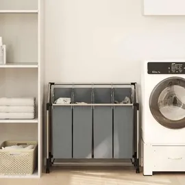 vidaXL 4 Fächer Schwarz Wäschesortierer