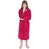 WeWo Fashion Kinderbademantel WEWO FASHION "8514" Gr. 128, pink (fuscia), L:86cm, Baumwoll-Mix, Hausmäntel, mit kuscheliger Kapuze
