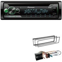 Pioneer DEH-S410DAB 1-DIN CD Digital Autoradio AUX-In USB DAB+ Spotify mit Einbauset für Citroen C3 + Pluriel