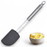 JOKUMO Silikon-Spatel mit ergonomischem Rohrgriff – 18/10 Edelstahl, antihaftbeschichtet, 220 °C hitzebeständiger Schaber zum Mischen, Backen und Kochen, BPA-frei, spülmaschinenfest