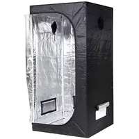 U.Uberlux Gewächshaus Grow Zelt, Growbox, Gewächszelt, Gewächshaus Indoor 60x60x140cm schwarz