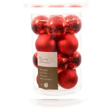 Kaemingk Weihnachtsbaumkugeln Glas 3,5 cm 16 rot