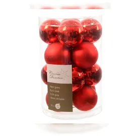 Kaemingk Weihnachtsbaumkugeln Glas 3,5 cm 16 rot