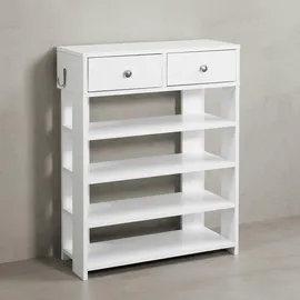 KADIMA DESIGN Schuhregal 60 x 79 x 24 cm mit Schubladen / weiß