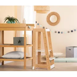 roba Lernturm holz weiß - 54x43,5x88cm - weiß - Holz / Holz