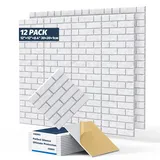 12-Piece Set Akustikpaneele, hochdichte quadratische Akustikfliesen, 12"×12"×0.4"große, ziegelsteinförmige schallabsorbierende Wandpaneele, geeignet für Wohnzimmer und alle Wandflächen.