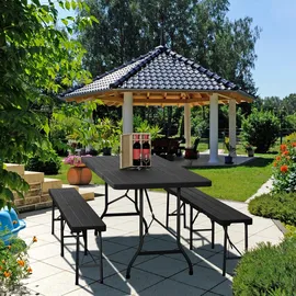 Relaxdays Gartentisch klappbar 180 x 74 x 73 cm Schwarz