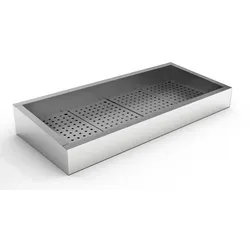 CombiSteel Gemahlener Eisbehälter schief 4/1 gn aisi 304  wasserhahn an der bedienung seite